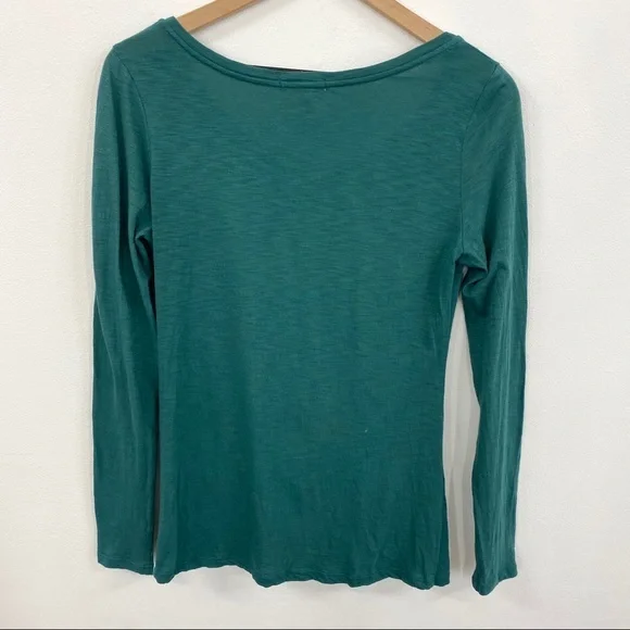 BP. Peacock Green Knot Front Long Sleeve T-shirt - Picture 2 of 6